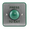 Press to Exit Green Dome Button, Stainless Steel, IP66 Rated